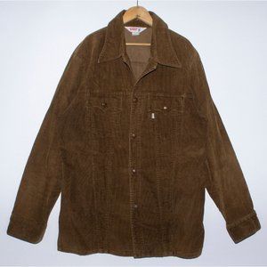 Vintage 1960s 1970s Brown Corduroy Levi's Shirt Jacket White Tab Mens size US La